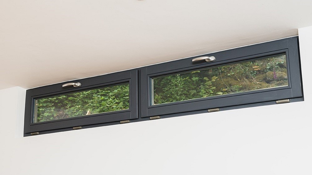 High level windows for a garden room - interior detail