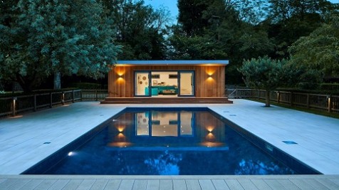 Bespoke pool side room in Essex with swimmingpool