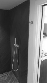 Bespoke shower room tiling for a garden room