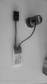 Lighting detail in a garden office