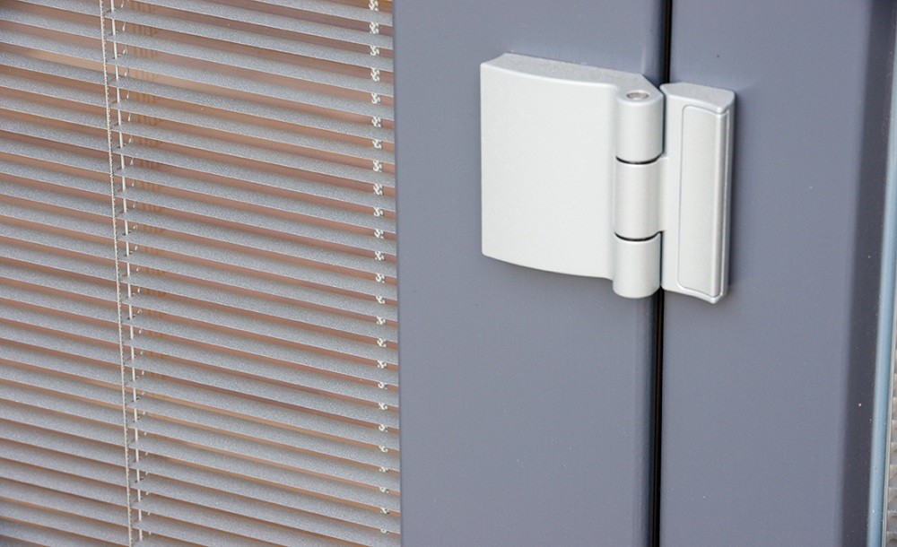 Maintenance-free, dust-free, allergy-free integral blinds for garden studios