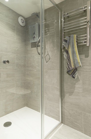 Shower room in a garden self-contained studio