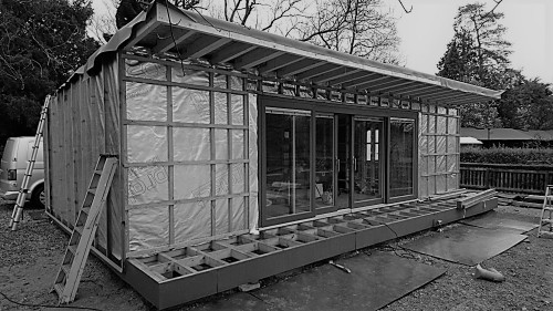 Erection of a bespoke garden poolside room