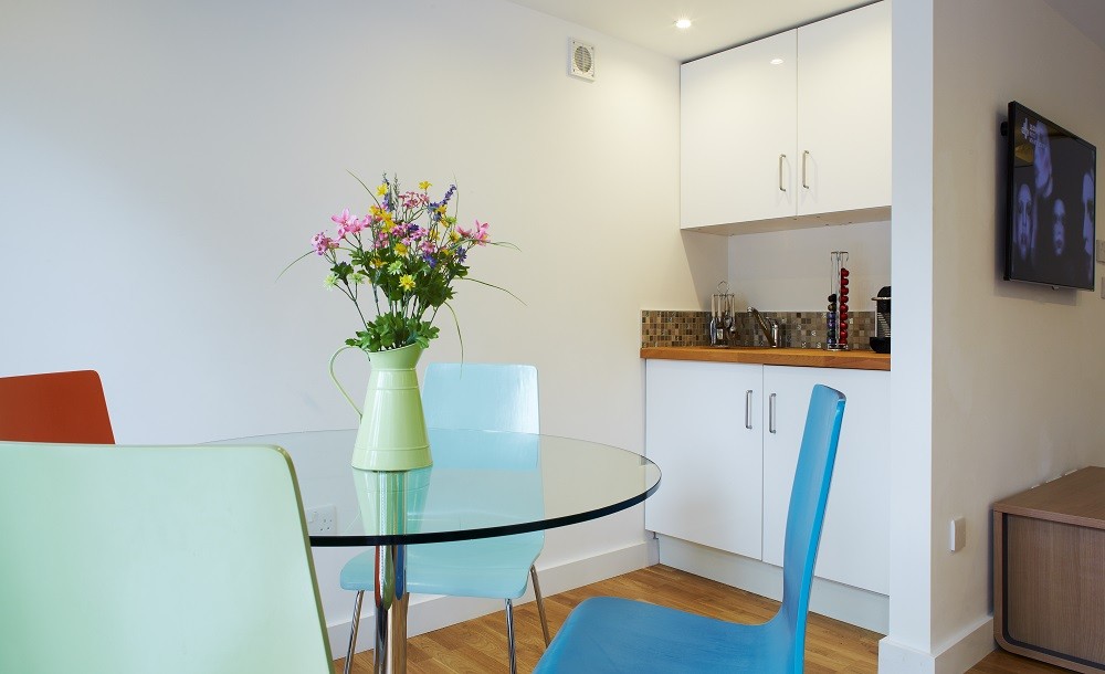 Two module kitchenette in a Cuberno garden room