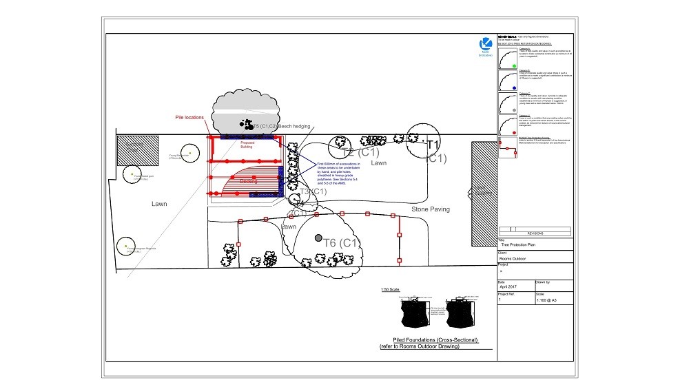 Garden survey for an outdoor room