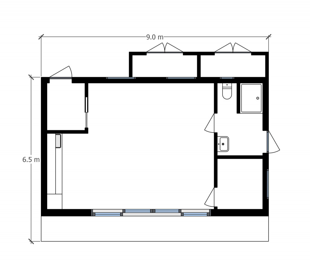 Floor plan garden poolside room in Saffron Walden+