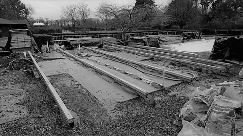 Base for a garden studio in Essex