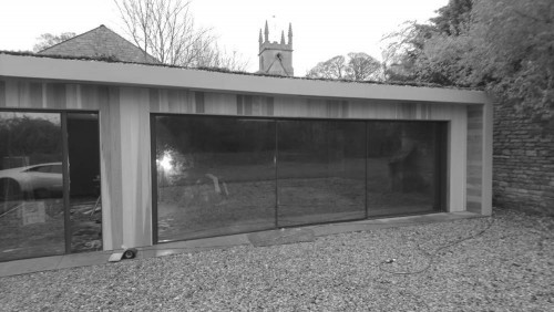 modular garden garage cladded in Western Red Cedar