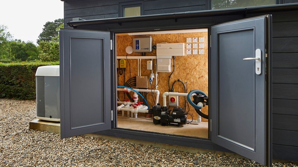 Plant room design for a garden studio