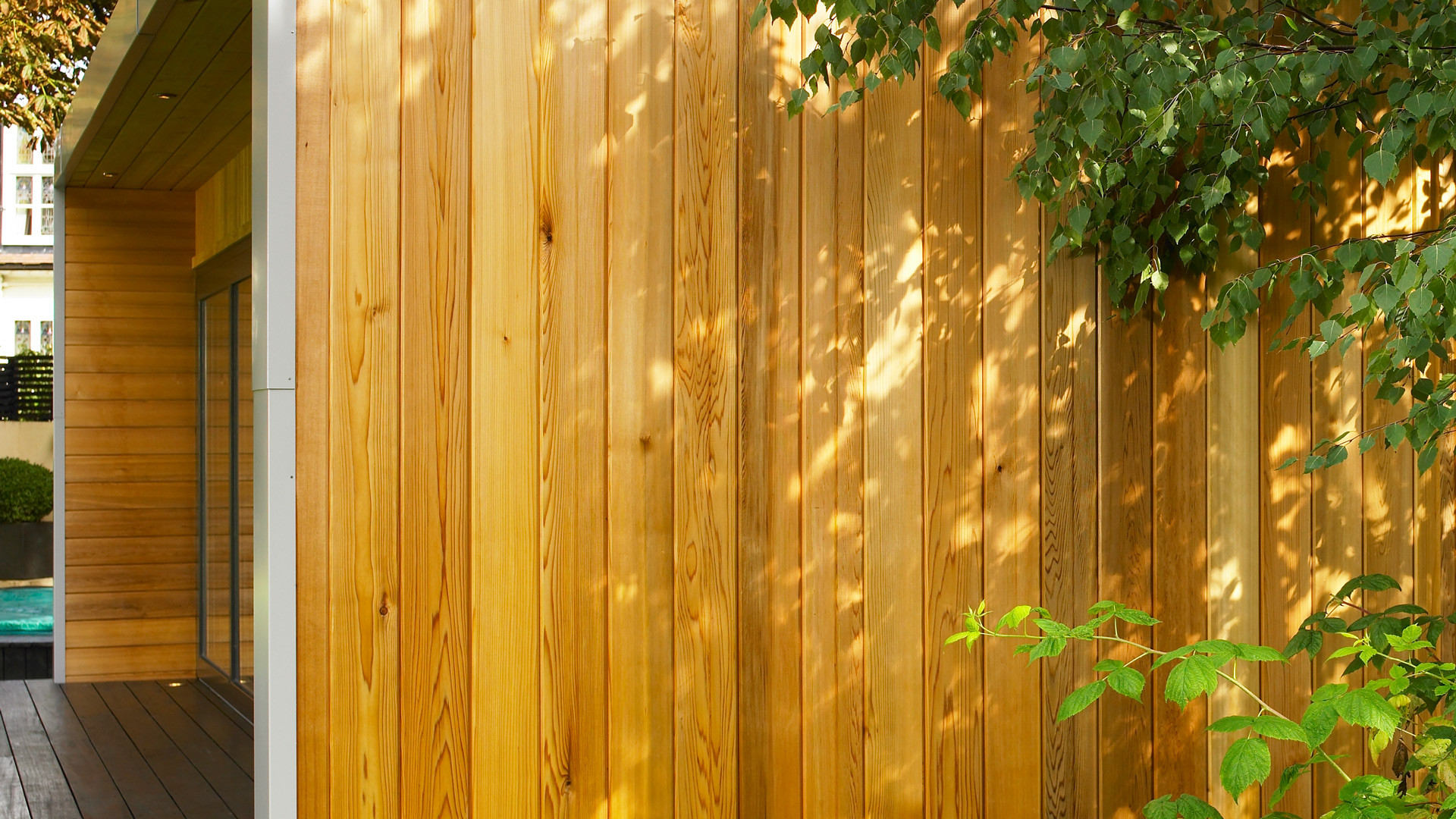 Contemporary cedar cladding annexe