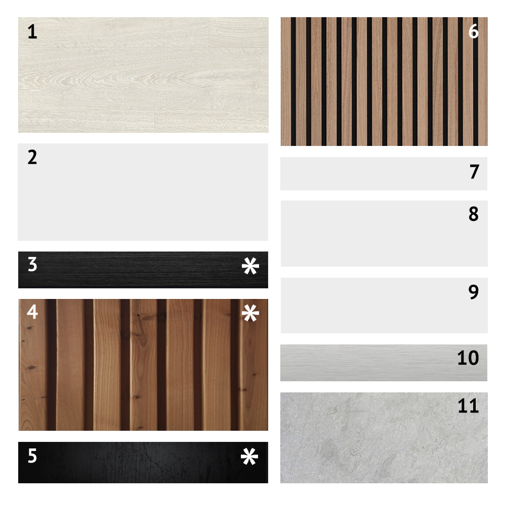 Jasmine detailed moodboard with numbers and asterix